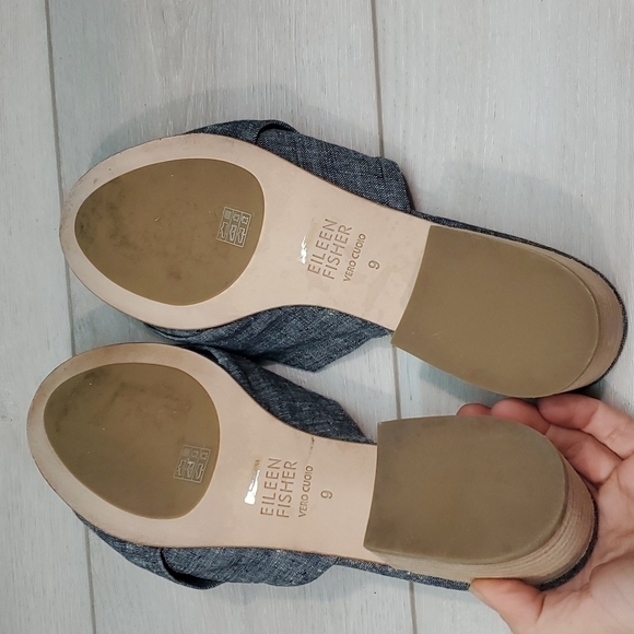 NEW Eileen Fisher Ruche Women Comfort Slide Heels Sandals shoes sz 9 - Picture 9 of 11